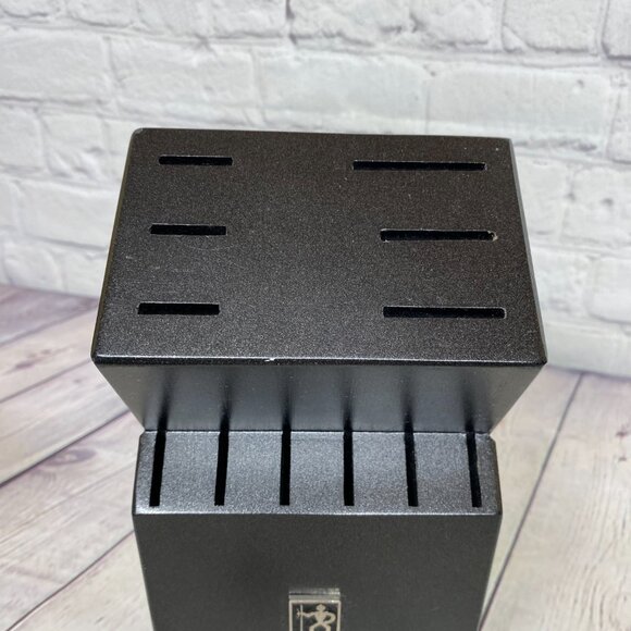 Henckels Black Wood Knife Block Only Cutlery Storage 12 Slots 7.5" H 4.5" W - Picture 6 of 9